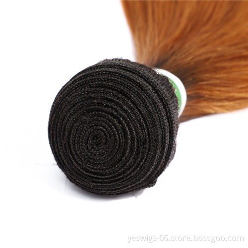 Yeswigs Ombre Hair Bundles Pre Colored 10A Quality Hair 1b-30# Human Cuticle Aligned Ombre Virgin Brazilian Human Hair Extension